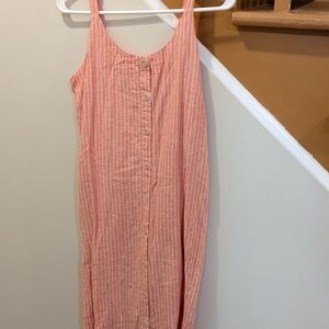 Pink Striped Button-Down Dress